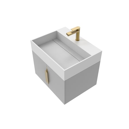 Castello Usa Amazon 24-inch Gray Vanity Set with White Top and Gold Handles CB-MC-24G-GLD-2056-WH